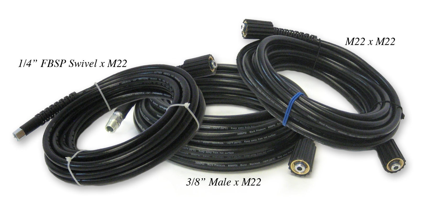 Suttner B3V45025 25' Black 4000 PSI 5/16" Pressure Washer Hose MNPT X M Swivel for sale online 